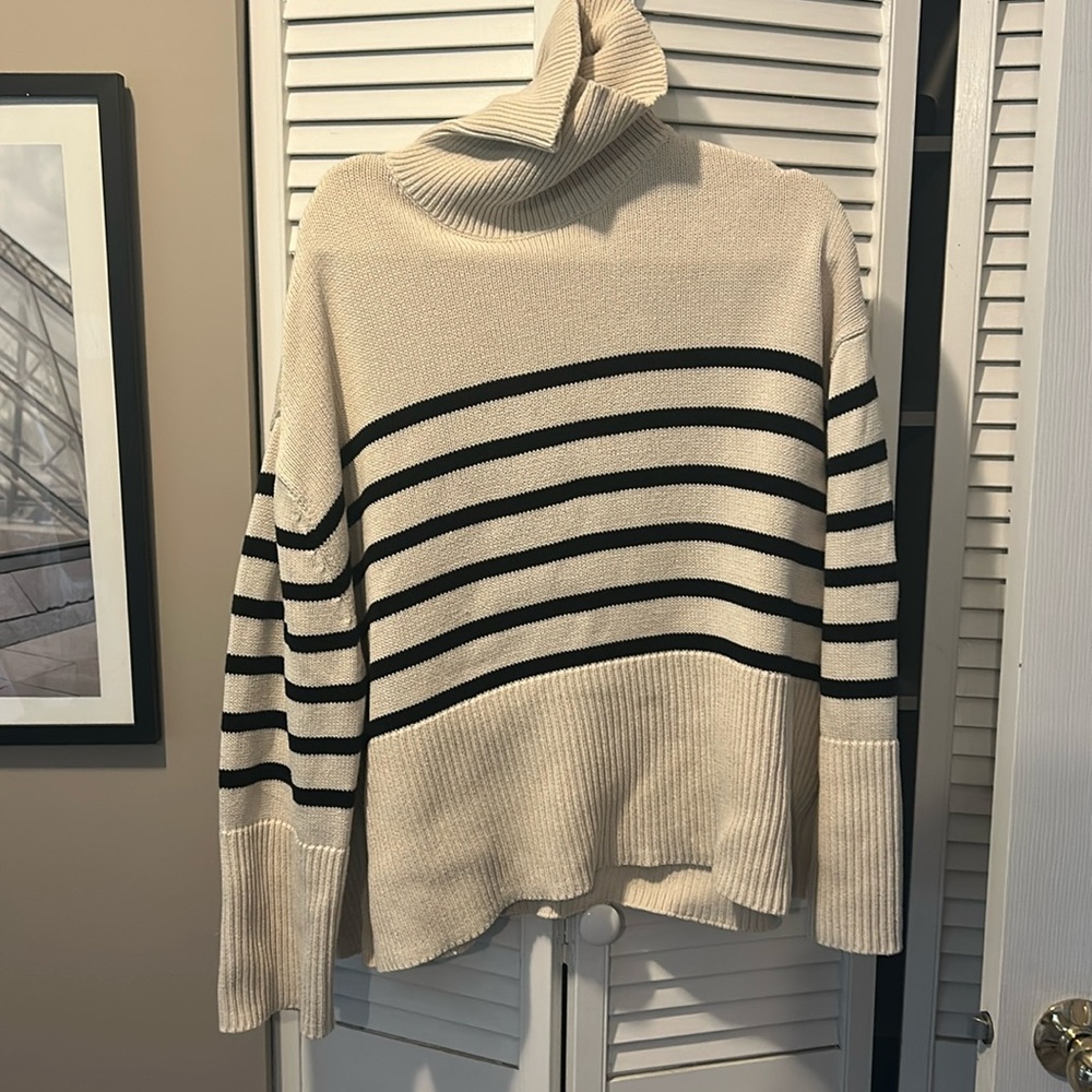 Gap stripe knit oversized sweater | Beige
